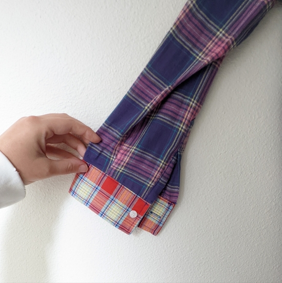 NWT B.A.T Button Up Mixed Plaid Long Sleeve Shirt - Picture 7 of 13